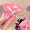 Yheahin 2pcs Flower Hair Clips Boho Orchid Hair Clips Artificial Phalaenopsis Hair Barrettes Bridal Hawaiian Beach Party Hair Accessories for Women (Rose Red)