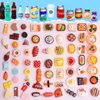 80 Pieces Mini Food Drinks Bottle Toys Pretend Food for Dollhouse Kitchen Accessories Mini Play Resin Food Toys for Adults