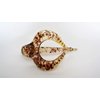Generic Acrylic clear brown splatter paint alligator hair comb clip for medium thick, 7