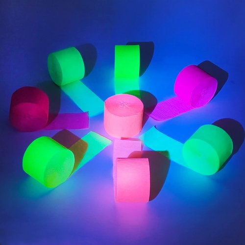 8 Rolls in 4 Colors Neon Party Streamers, 8 Pieces 82 feet Crepe Paper Streamets Stremmer Aqua Party Decorations, Party Supplies for Bachelorette Wedding Birthday Baby Shower Graduation Bridal Shower