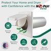 NO-PEST VENT, Dual Door Dryer Vent Cover Outdoor 4 inch, Made in USA, The ONLY Dryer Vent with a DUAL DOOR DAMPER To Seal Your Home, No Lint Collecting Screen