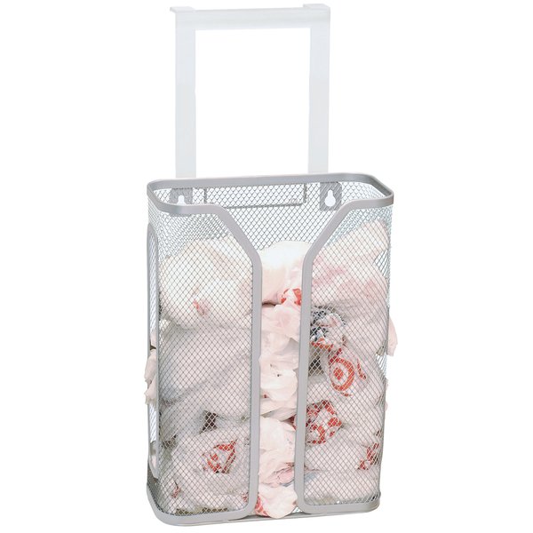 Deco Brothers Over The Cabinet Door Grocery Bag Holder, Silver