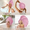 MaopaoBeauty Microfiber Waffle Weave Hair Towel Hair Wrap Towel for Women and Girls Quick Dry Super Absorbent Hair Towels for Long, Curly & Thick Hair