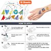 Paper Plane Temporary Tattoos Travel Airplane Party Decorations Favors Supplies Rocket Themed Cute Stickers 10 Sheets 100 PCS Gifts for Baby Girls Boys Class School Carnival