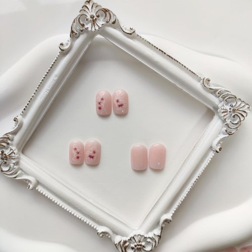 24Pcs Short Press on Nails Pink Fake Nails Cute False Nails with Flowers Design Square Acrylic Nail Gradient Glue on Nails Full Cover Glossy Artificial Nails Stick on Nails for Women Girls