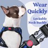 rabbitgoo Dog Harness Medium Sized, No Pull Pet Harness with 3 Buckles, Adjustable Soft Padded Dog Vest with Instant Control Handle, Easy Walking Reflective Pet Vest for Medium Dogs, Blue, M