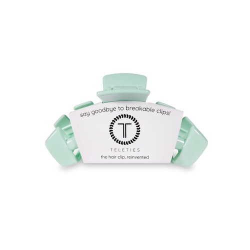 TELETIES - Medium Hair Clip - Spring Collection - Hair Claw Clips for Women - Strong Grip, Bendable Teeth, Curved Design - For All Hair Types and Textures - Mint