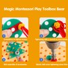 Kaxanpi Magic Montessori Play Toolbox, 204Pcs Creativity Tool Box with Drill Screwdriver Toy Set, Bear Creativity Tool Box for Kids