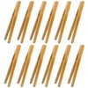 12pcs Bamboo Tongs, 7 Inch Reusable Bamboo Toast Tongs for Toast Bread Pickles Fruits Tea