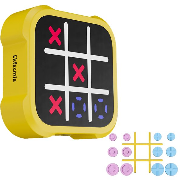 Ekfacmia Tic Tac Toe Bolt Game, 3-in-1 Fidget Toys Board Games, Handheld Puzzle Game Console, Portable Travel Games for Memory Growth for Kids Birthday Gifts for Ages 3+