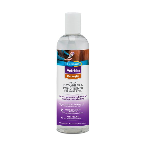 Farnam Instant Detangler & Conditioner, 12 Oz, Herbal Scent, Horse & Dog Coat Care