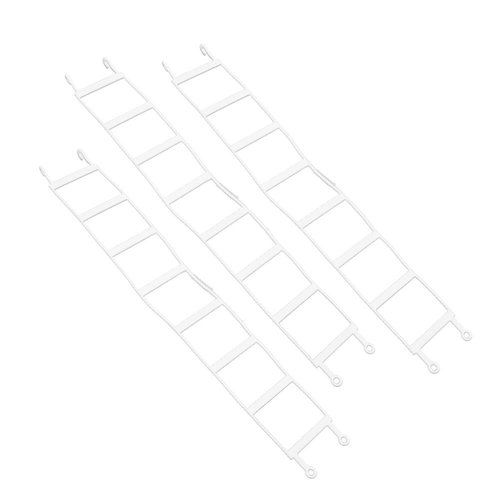 Set of 3 White Flexible Ladders for Wrestling Action Figures