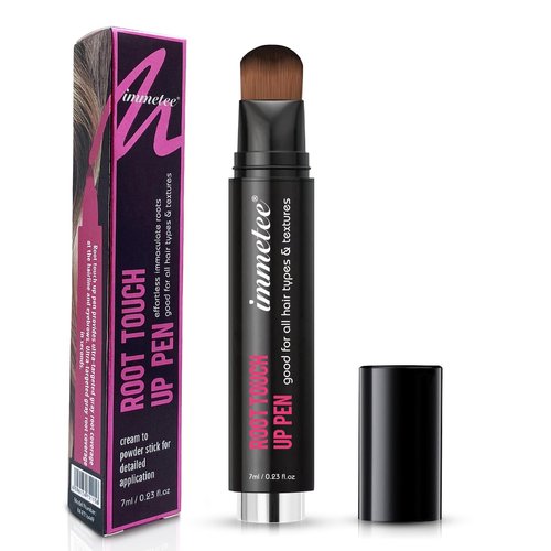 immetee Hair Root Touch Up Pen, Instant Hairline Concealer Pen Hair Dye Brush Pens, Root Concealer & Gray Hair Coverage. 7ml/0.23fl oz (Dark Yellow)