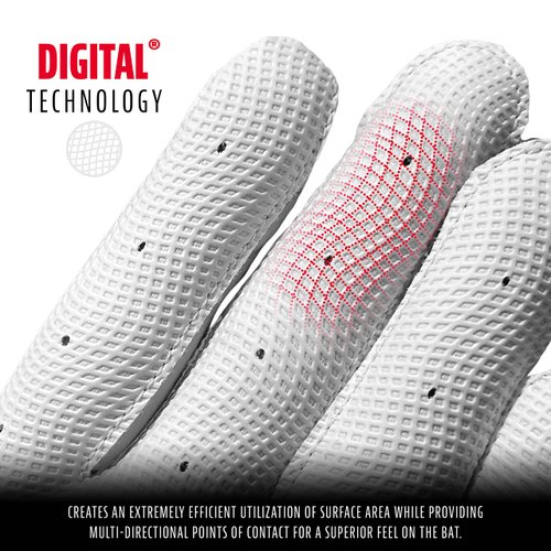 Franklin Sports 2nd-Skinz Batting Gloves - White/White - Youth XX-Small