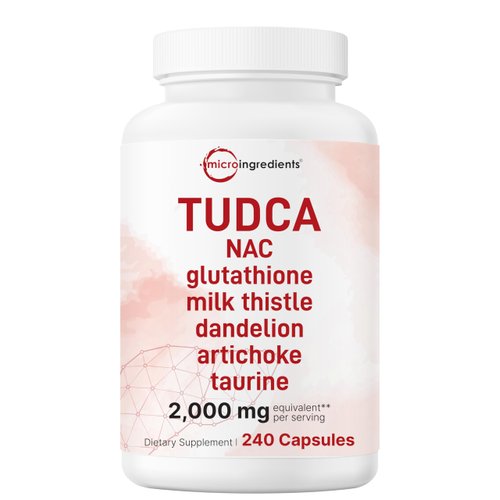 TUDCA 2,000mg Bile Salts Liver Support Supplement, 240 Capsules | Powerful 7-in-1 Formula with NAC, Milk Thistle, Glutathione & More for Liver Cleanse & Detox, Bile Flow & Gallbladder Support