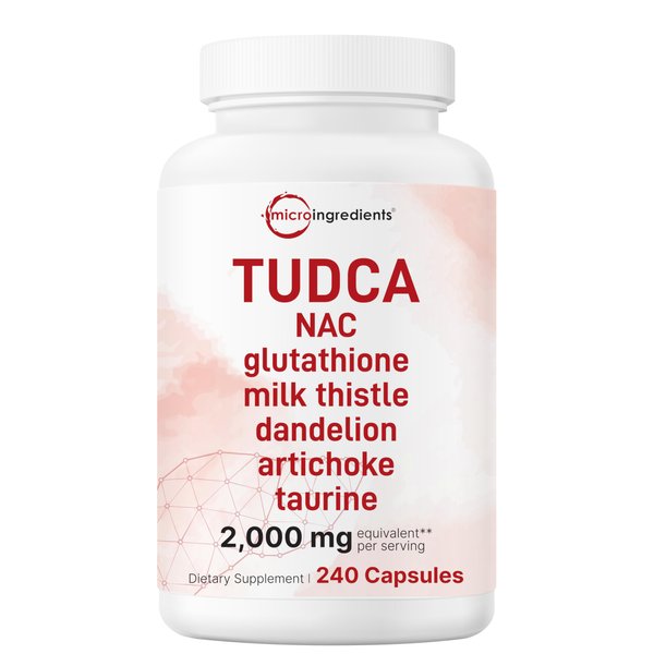 TUDCA 2,000mg Bile Salts Liver Support Supplement, 240 Capsules | Powerful 7-in-1 Formula with NAC, Milk Thistle, Glutathione & More for Liver Cleanse & Detox, Bile Flow & Gallbladder Support