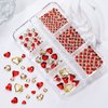 767pcs Red Heart Nail Art Charms Gems Nail Art Supplies 3D Crystal Flatback Rhinestone for Valentines Nail Art Decoration Round Beads Diamonds Jewels Design Acrylic Nails Faces DIY Crafts