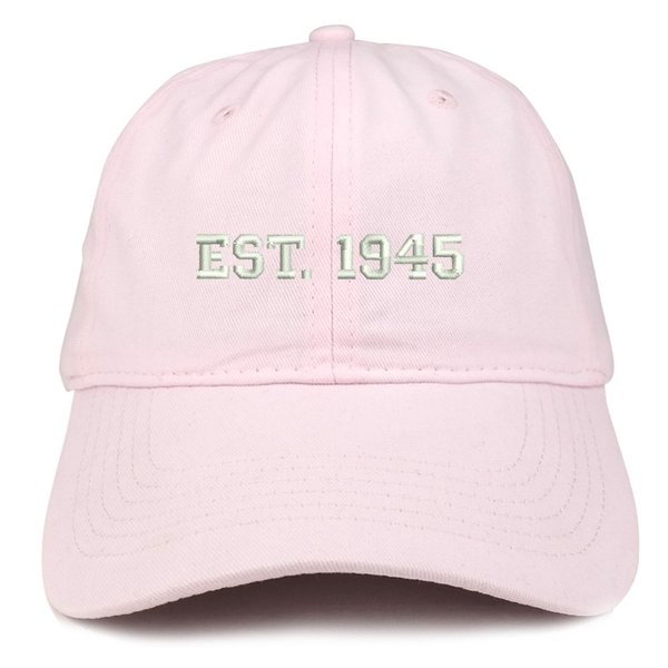 Trendy Apparel Shop EST 1945 Embroidered - 79th Birthday Gift Soft Cotton Baseball Cap - Light Pink
