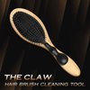 Bossman THE CLAW Round Hair Brush Cleaner Tool 3 Inch - Cleans Boar Bristle, Wave or Plastic Brushes and Combs - Black Hairbrush Cleaning Rake - Cat Brush & Dog Brush Cleaner