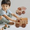 Magnetic Wooden Car Detachable Toy, Vehicle Model Assembly Toy with Magnet, Hand Push Car Toys for 1+ Year Old for Christmas Birthday Party Car Theme(Dumptruck)