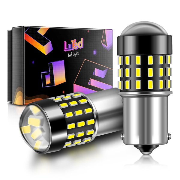LUYED 1156 LED Bulb Back Up Reverse Lights 300% Brightness 1141 1003 7506 LED Bulbs Used for Tail Lights,Turn Signal Lights,Rv lights,Xenon White,Pack of 2