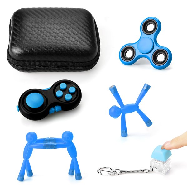 HTSHO Fidget Toys Adults, Fidget Toys Kids, Easter Basket Stuffers Autism Toys Kids, Toddler Plane Activities, Classroom Prizes Elementary (Blue)