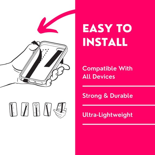 Phone Loops: Silicone Elastic Phone Grip Strap, Phone Holder for Hand, Small, Light and Discreet Slim Phone Strap Grip, Secure Phone Hand Holder and Phone Grip Strap