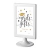 Andaz Press White and Gold Glittering Graduation Party Collection, Framed Party Sign, Double-Sided 4x6-inch, Cards & Gifts, 1-Pack, Includes Reusable Frame