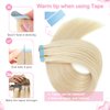 Evala tape in hair extensions human hair blonde tape in extensions 60 Platinum Blonde remy hair extensions tape in 20pcs 40g real human hair extensions seamless straight natural hair 16 inch