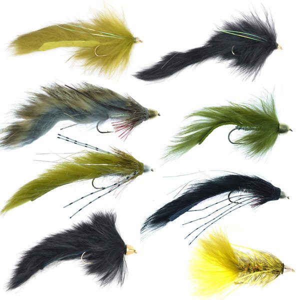 The Fly Fishing Place Slumpbuster Bouface Bunny Streamer Flies Collection - Set of 8 Big Bass and Trout Cone Head and Bead Head Fly Fishing Wet Flies - Hook Sizes 4 and 6