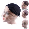 YANTAISIYU Lace Front Wig Cap for Making Wigs with Adjustable Strap Glueless Weaving Cap Wig Caps Swiss Lace Hairnet (Black L 23inch)