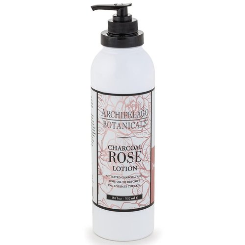 Archipelago Botanicals Charcoal Rose Lotion, Hydrating Lotion for Soft and Healthy Skin, Scented Body Lotion Free from Parabens, Phthalates and GMOs (18 oz)