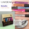 Maydear Metallic Liquid Lipstick, 6 Colors Shimmer Lip Gloss Set for Women, Long-Wear, Diamond Glitter Finish, Pearl Glam Lip Stain Makeup for Dress-Up, Cosplay, Halloween