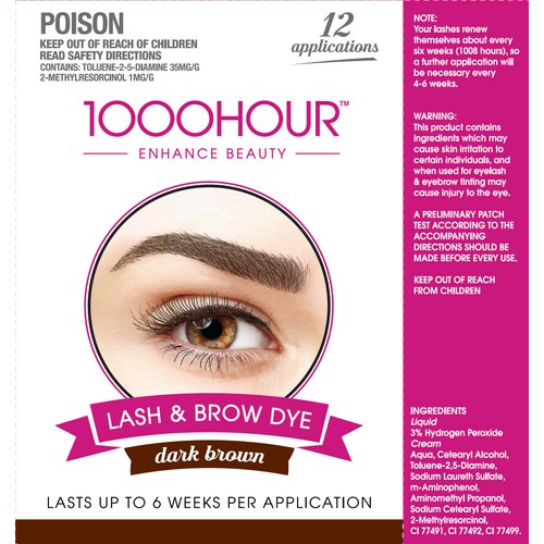 1000 Hour Professional Formula Lash & Brow Kit - Defined Brows with a Long-Lasting Formula with Eyebrow Mascara - Brow Gel for Stunning Brows that Last Up To 6 Weeks with 12 Applications - Dark Brown