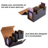 MTG Deck Box with two Display Windows,Card Deck Box fits 200 Double Sleeved Cards,Commander Deck Box with Dice Tray (Black and Brown)