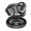 JIECAN Open Ear Headphones Bluetooth V5.3 Wireless Earbuds with Earhooks with Digital Display Charging Case, Conduction Headphones with Mic Waterproof Sport Earbuds for Running (Black)