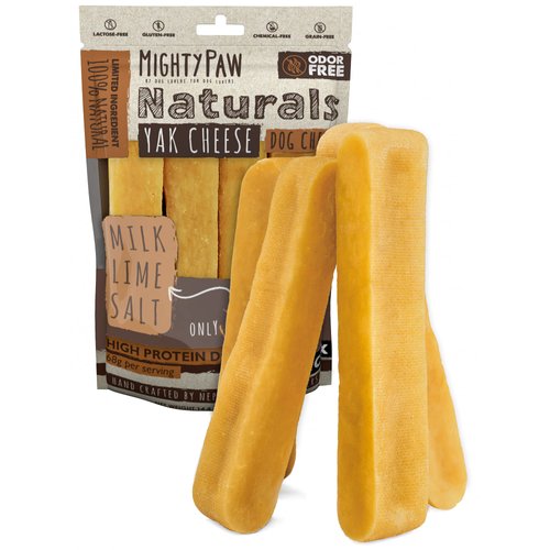 Mighty Paw Yak Cheese Dog Chews - All- Natural Treats - High Protein Treat with 68 Grams of Protein Per Chew - Delicious and Long Lasting - Odor Free with Limited Ingredients - Safe Puff Ball