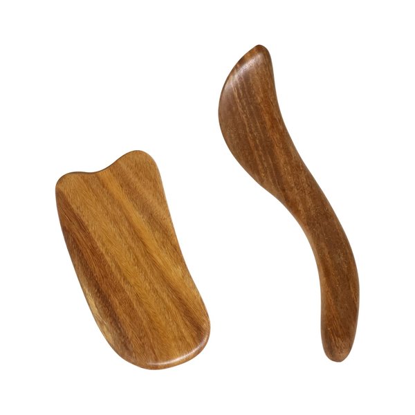 yueton 2PCS Sandalwood Scraping Board Wooden Gua Sha Board Gua Sha Facial Body Massage Tool for Face and Body Treatment, Relieve Tensions and Reduce Puffiness