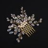 BERYUAN Bridal Pearls Rhinestone Hair Comb Pearls Rhinestone Beads Side Comb Silver Gold Wedding Headpiece Handmade Pearls Wedding Hair Comb for Women (gold)