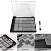 Caliee Makeup Palette Set with 20Pcs 19mm Square Metal Pot Spatula & Eyeshadow Brush Tool Makeup Travel Magnetic Pallets for Girls Empty Magnetic Makeup Palette for Lipstick Blush Powder Eyeshadow