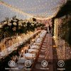 echosari String Lights Battery Powered, 33Ft 100 LED Warm White Outdoor Fairy String Lights with Remote Dimmable Timer 8 Modes for Wedding Party Garden Decoration