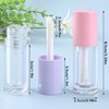 oruola 6pcs Lip Gloss Tubes Empty, 6ml Clear Lip Gloss Tubes with Wand Cuticle Oil Dispenser Refillable Transparent Lipstick Bottles for Women Girls DIY Makeup (Colorful)