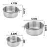 Bird Feeding Dish Cups 3 Pack Parrot Food Bowl Cage with Clamp Holder Stainless Steel Birdcage Coop Water Feeder for Cockatiel Conure Budgies Parakeet Macaw Finches Lovebirds Small Animal