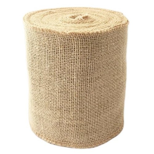Flower Bee Floral Supply Natural Burlap Ribbon Organic 10 Yards (4 Inch or 6 Inch) Wide Non Wired Edge 30 Feet Choose Width (1) (4 Inch Burlap)