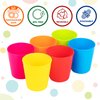 PLASKIDY Kids Cups - Set of 6 Toddler Plastic Cups 8 Oz - Children's Drinking Tumbler Cups - Reusable Kids Plastic Cups BPA FREE/Dishwasher Safe Unbreakable Cups for Kids & Toddlers