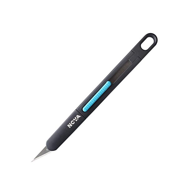 Nova Precision Craft & Hobby Knife, Premium Safety Cutter for Trimming, Vinyl Weeding and Art, Innovative Flat Design for a Better Use, Retractable #11 Fine Point Blade, Super Slim and Safe