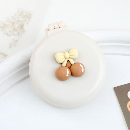WHite Cherry Travel Hair Comb, Pocket Comb Mini Hair Comb Folding Hair Brushes Mini Round Hair Comb Suitable for Women and Girls, Hair Combs, Styling Tools and Appliances (2H987)