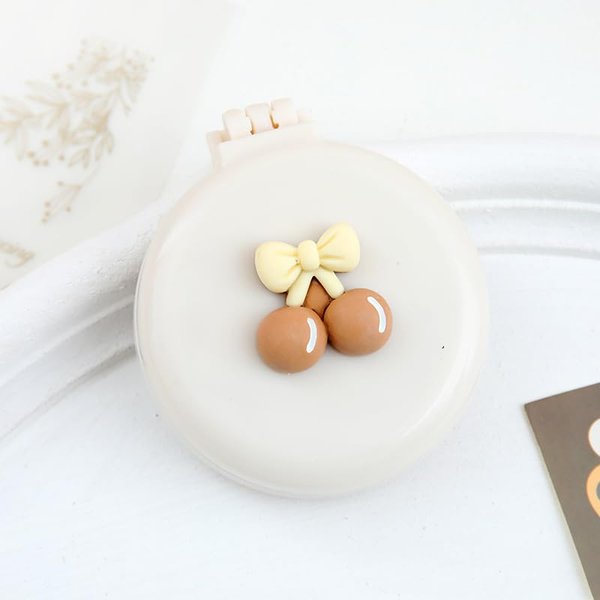 WHite Cherry Travel Hair Comb, Pocket Comb Mini Hair Comb Folding Hair Brushes Mini Round Hair Comb Suitable for Women and Girls, Hair Combs, Styling Tools and Appliances (2H987)