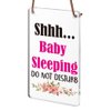 Shhh Baby Sleeping Do Not Disturb Sign, Baby Room Door Knob Hanger Sign, Used for Home, Baby Room, Nursery, Baby Shower, Party Gift for New Parent, Cute Baby Door Decoration, WAP1