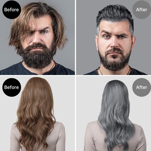 Temporary Hair Color Wax, 2pc Washable Hair Wax Dye for Men Women, 4.23 Ounces Hair Styling Clay Ash for Crazy Hair Cosplay Party, Makeup kit Gifts for 8-10-12+ Years Old Girls Kids, Men Women(Gray)